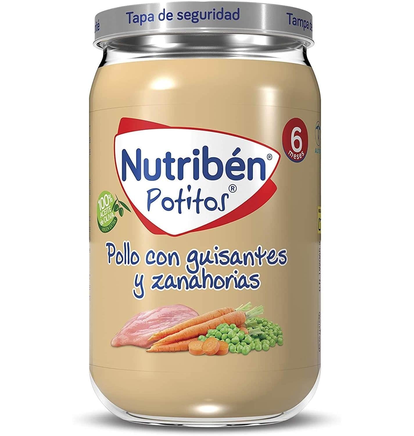 Nutribén Potito Pollo con Guisantes y Zanahoria 235g