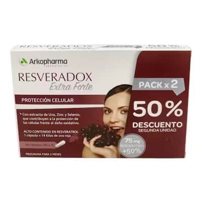 Resveradox Extra Forte Resveratrol 75mg Duplo 2x 30 Cápsulas