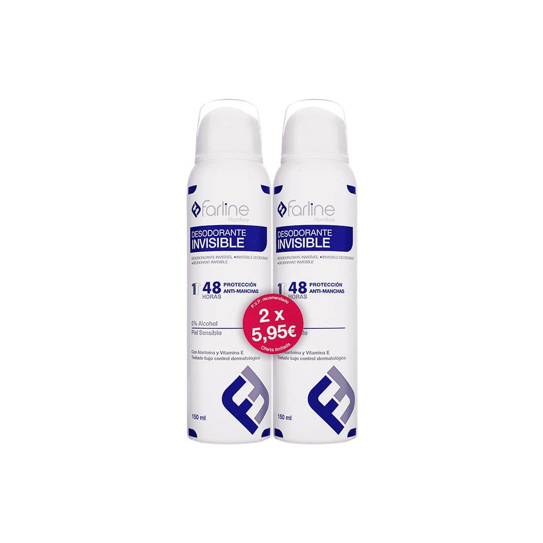 Farline Hombre Desodorante Invisible Roll-On Duplo 2 x 50ml